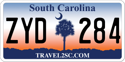SC license plate ZYD284