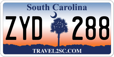 SC license plate ZYD288