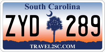 SC license plate ZYD289