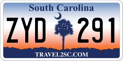 SC license plate ZYD291