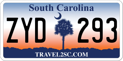 SC license plate ZYD293