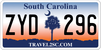 SC license plate ZYD296