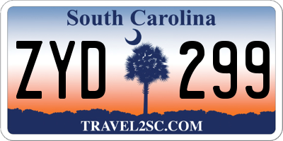 SC license plate ZYD299