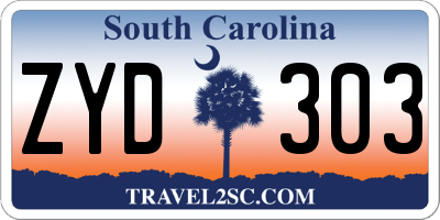 SC license plate ZYD303