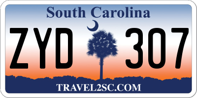 SC license plate ZYD307
