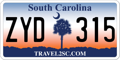 SC license plate ZYD315