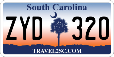 SC license plate ZYD320
