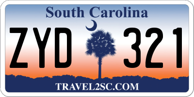 SC license plate ZYD321