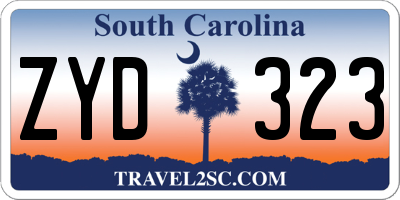 SC license plate ZYD323
