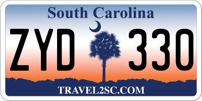 SC license plate ZYD330