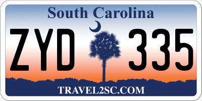 SC license plate ZYD335