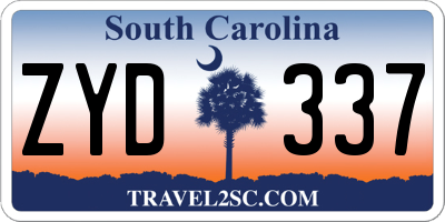 SC license plate ZYD337