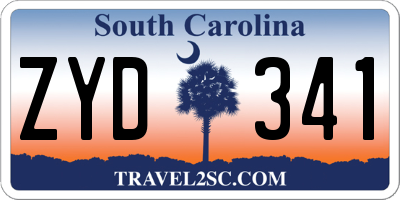 SC license plate ZYD341