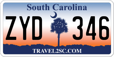 SC license plate ZYD346