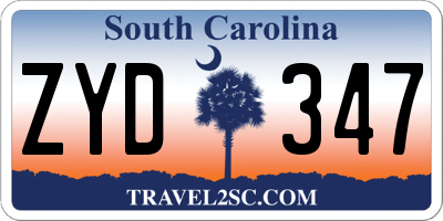 SC license plate ZYD347