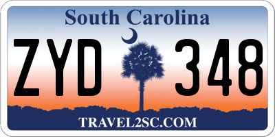 SC license plate ZYD348