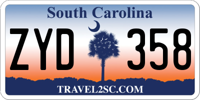 SC license plate ZYD358