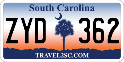 SC license plate ZYD362