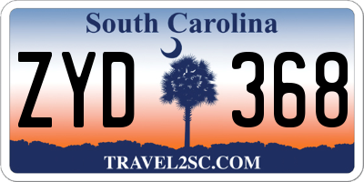 SC license plate ZYD368