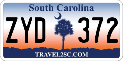 SC license plate ZYD372