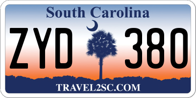 SC license plate ZYD380