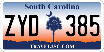SC license plate ZYD385