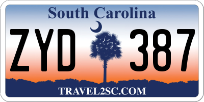 SC license plate ZYD387