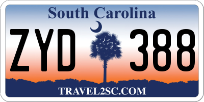 SC license plate ZYD388