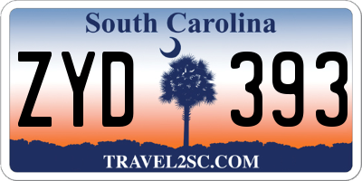 SC license plate ZYD393