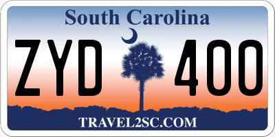 SC license plate ZYD400