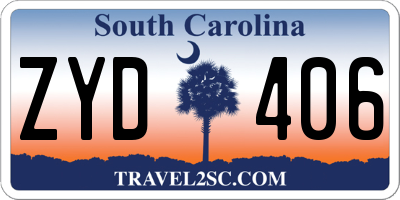 SC license plate ZYD406