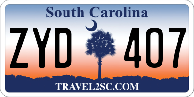 SC license plate ZYD407