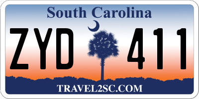 SC license plate ZYD411