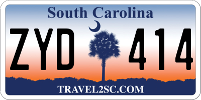 SC license plate ZYD414