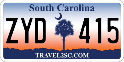 SC license plate ZYD415