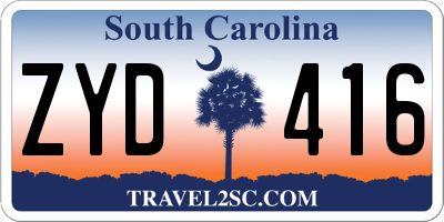 SC license plate ZYD416