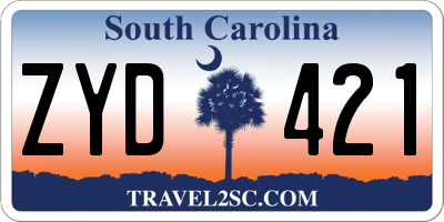 SC license plate ZYD421