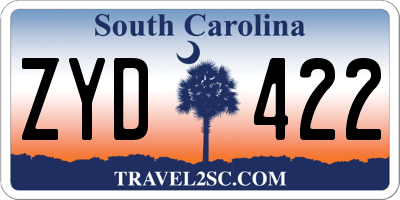 SC license plate ZYD422