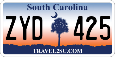 SC license plate ZYD425