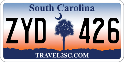 SC license plate ZYD426