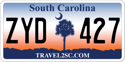 SC license plate ZYD427