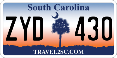 SC license plate ZYD430