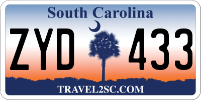 SC license plate ZYD433