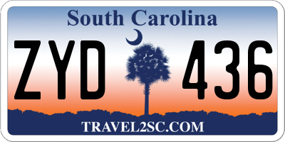 SC license plate ZYD436