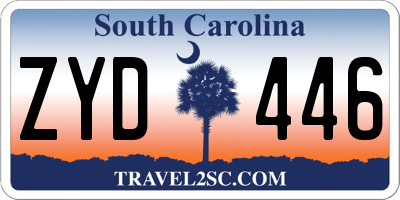 SC license plate ZYD446