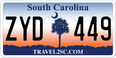 SC license plate ZYD449
