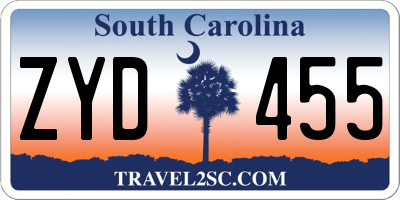SC license plate ZYD455