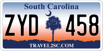 SC license plate ZYD458