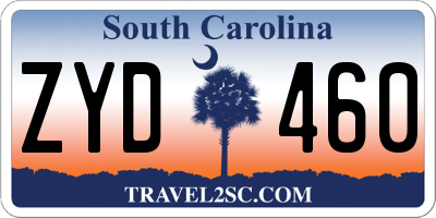 SC license plate ZYD460