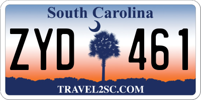 SC license plate ZYD461